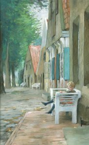 Straße in Altenbruch, 1893 (Pastell auf Papier)