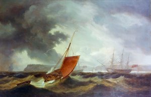 Ein Brixham-Trawler läuft in die Torbay ein, frühes 19. Jahrhundert von Thomas Luny