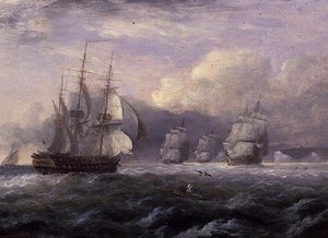 Vor einer steifen Brise - North Foreland, Küste von Kent von Thomas Luny