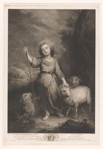 Junger Hirte mit Lämmern von Thomas Major