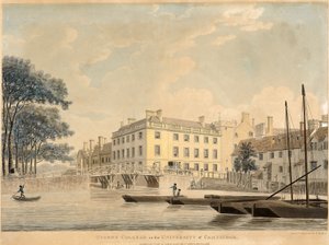 Queens College an der Universität Cambridge, veröffentlicht 1800 von Thomas Malton