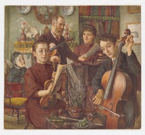 Gruppenporträt von Alfred Rooke und seiner Familie in ihrem Haus in Mount Park, Ealing von Thomas Matthews Rooke
