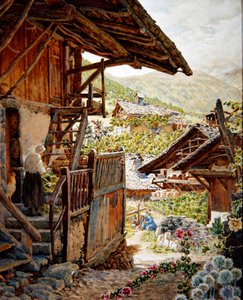 Sallanches, Haute-Savoie mit der Aiguille de Bionnassay in der Ferne