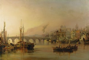Ansicht von Newcastle vom Fluss Tyne aus, mit Schiffen im Vordergrund, 1831 von Thomas Miles Richardson