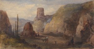 Felsige Landschaft mit Festung