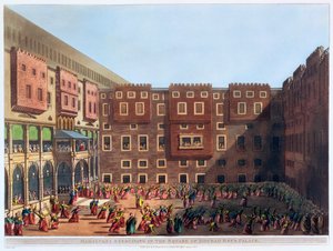 Mameluken üben auf dem Platz des Palastes von Mourad Bey, Kairo, Ägypten, 1802