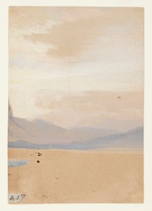Amerikanische Ebenen mit Bergkette in der Ferne von Thomas Moran