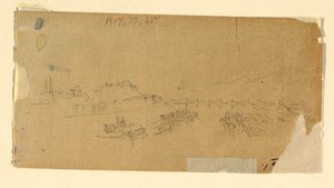 Die Tetons, Vom Flachland aus gesehen, 28. August 1879 von Thomas Moran