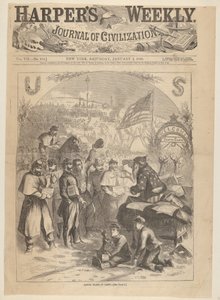 Weihnachtsmann im Lager aus Harpers Weekly von Thomas Nast