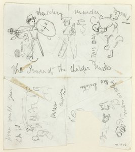Blatt mit Skizzen: Die Macht der katholischen Priester (recto); Blatt mit Skizzen (verso) von Thomas Nast
