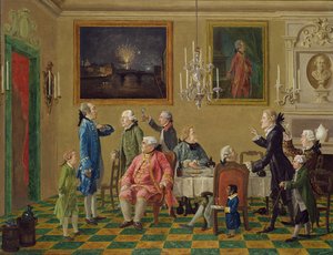 Britische Herren im Haus von Sir Horace Mann in Florenz, ca. 1763-65