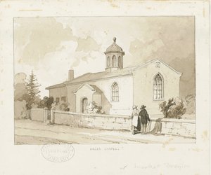 Drayton-in-Hales - Hales Kapelle (Sepia-Waschzeichnung)