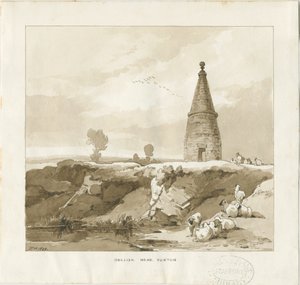 Forton - Obelisk: Waschzeichnung von Thomas Peploe Wood