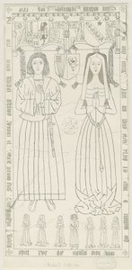 Penkridge Kirche - Grab von Richard Littleton: Feder- und Tintenzeichnung, undatiert [1842-1845]