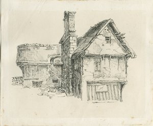 Standon Hall: Feder- und Tuschzeichnung, undatiert [?Mitte 19. Jahrhundert]