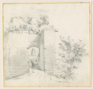 Tutbury Schloss - Eingangstor: Bleistiftzeichnung, undatiert [?19. Jahrhundert]