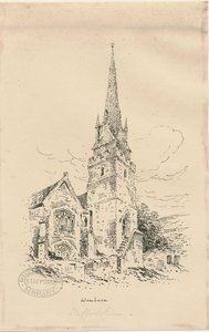 Wombourne Kirche: Zinkographie, nd [Mitte 19. Jh.] von Thomas Peploe Wood