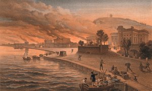 Brand der Regierungsgebäude in Kertsch, 9. Juni 1855 von Thomas Picken