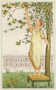 Danae unter den Orangenbäumen (Farblithografie) von Thomas Ralph Spence