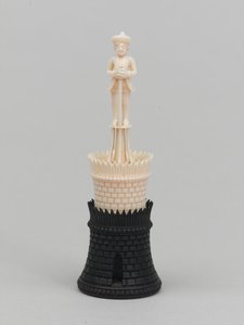 Schwarzer Turm, Schachfigur, Indien von Thomas Robert Way