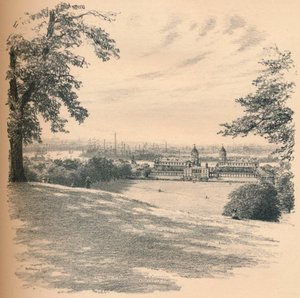 Greenwich Palace vom Observatoriumshügel, 1902
