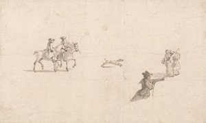 Reiter, Figuren und ein Hund