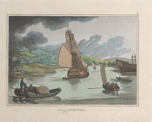 Fowey, Cornwall, aus Skizzen aus der Natur, 1822. Schöpfer: Thomas Rowlandson, Joseph Constantine Stadler von ThomasThomas Rowlandson, Joseph Constantine Stadler Thomas Rowlandson, Joseph Constantine Stadler