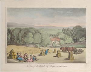 Der Sitz von M. Mitchell Esq. Hengar, Cornwall, aus Skizzen aus der Natur, 1822 von ThomasThomas Rowlandson, Joseph Constantine Stadler Thomas Rowlandson, Joseph Constantine Stadler