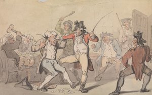 Ein Betrüger beim Verstecken von Karten ertappt von Thomas Rowlandson