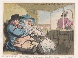 Ein bequemer Schlaf in einer Postkutsche, 29. Dezember 1788 von Thomas Rowlandson