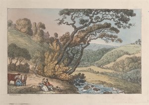 Eine Aussicht in Cornwall, aus Ansichten in Cornwall, 1810 von Thomas Rowlandson