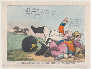 Ein abgestiegener Leichtpferde-Freiwilliger von Thomas Rowlandson