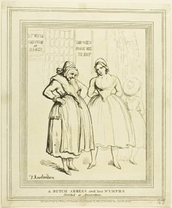 Eine niederländische Äbtissin und ihre Nymphen in Amsterdam skizziert von Thomas Rowlandson