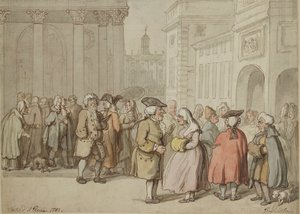 Eine Gruppe in Rom skizziert