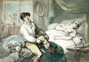Ein Jäger erhebt sich (Aquarell auf Papier) von Thomas Rowlandson