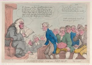 Ein bedauerlicher Fall eines Geschworenen, 10. März 1815 von Thomas Rowlandson