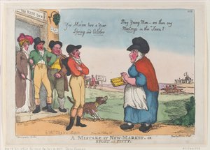 Ein Fehler bei New Market, oder Sport und Frömmigkeit, 5. Oktober 1807 von Thomas Rowlandson