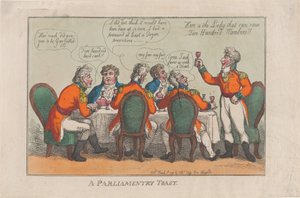 Ein parlamentarischer Toast, 2. März 1809 von Thomas Rowlandson