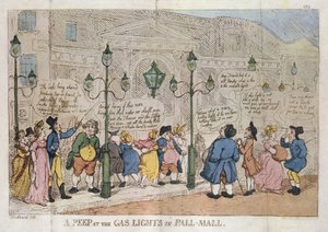 Ein Blick auf die Gaslichter in Pall Mall, Rowlandson 1809 von Thomas Rowlandson