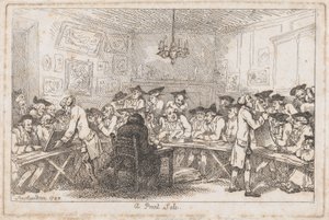 Ein Druckverkauf - Eine Nachtauktion, 1788 von Thomas Rowlandson