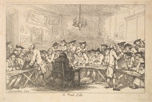 Ein Druckverkauf - Eine Nachtauktion, 1788 von Thomas Rowlandson
