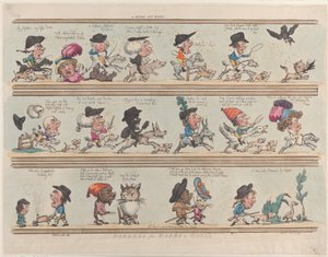 Eine Pygmäenjagd, Ränder für Räume und Hallen, Platte 9, 20. Juni 1799 von Thomas Rowlandson