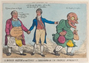 Eine grobe Skizze der Zeiten, wie sie von Sir Francis Burdett dargestellt wurden von Thomas Rowlandson