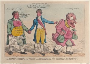 Eine grobe Skizze der Zeiten, wie von Sir Francis Burdett dargestellt, [9. Mai 1810], neu aufgelegt 1819 von Thomas Rowlandson