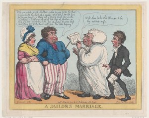 Die Hochzeit eines Seemanns, 25. Mai 1805 von Thomas Rowlandson
