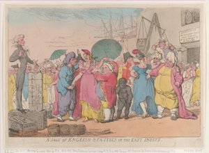 Ein Verkauf englischer Schönheiten in Ostindien, [10. Mai 1811], Nachdruck von Thomas Rowlandson
