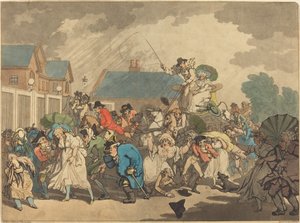 Ein Sturm im Hyde Park von Thomas Rowlandson