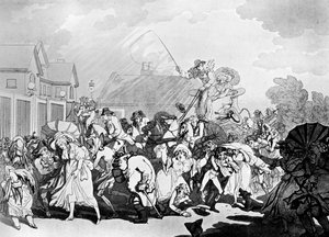 Ein plötzlicher Sturm im Hyde Park, ca. 1791 von Thomas Rowlandson