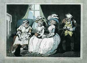 "Ein Besuch bei der Tante", aquatintiert von Francis Jukes, veröffentlicht von E. Jackson von Thomas Rowlandson