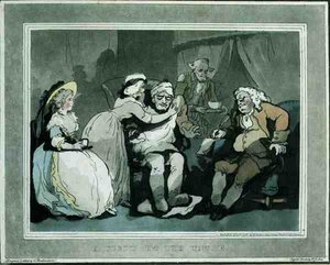 Ein Besuch beim Onkel, aquatinta von Francis Jukes, veröffentlicht von E. Jackson von Thomas Rowlandson